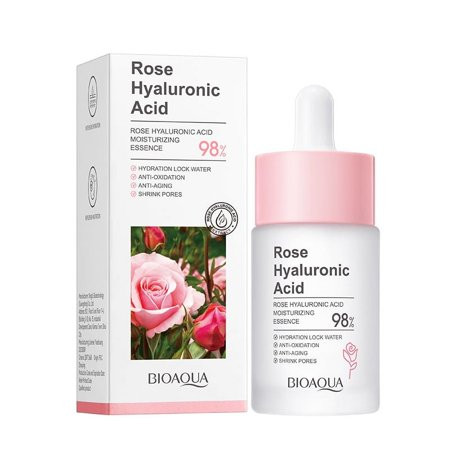 BIOAQUA Face Rose Hyaluronic Acid 98% Moisturizing Essence Facial Serum Hydration Shrink Pores Anti-Oxidation Nourishes 30ml / 1fl.oz | Walmart (US)