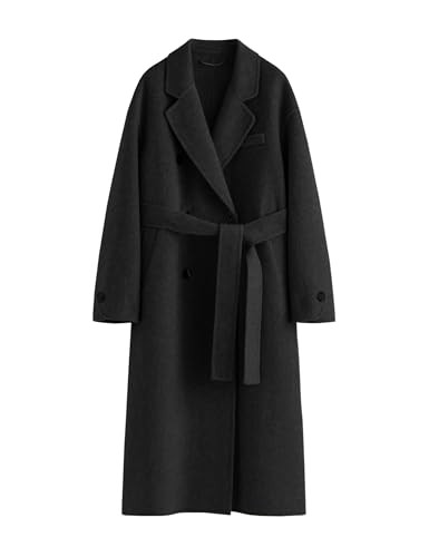 Peaceglad Womens Pea Coats Fall Long Trench Coat Double Breasted Button Down Lapel Belted Peacoat | Amazon (US)