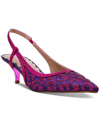 Betsey Johnson Women's Nahla Pointed-Toe Slingback Kitten-Heel Pumps - Macy's | Macy's