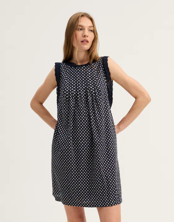 Crochet-Trim Boatneck Mini Dress | Madewell
