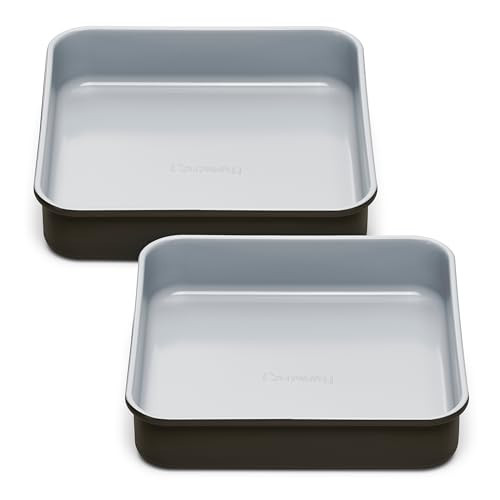 Caraway 9” Square Pan Duo - Non-Stick Ceramic Coating - Free From Forever Chemicals - Cake Pan Perfect for Brownies, Lemon Bars, & More - Black | Amazon (US)