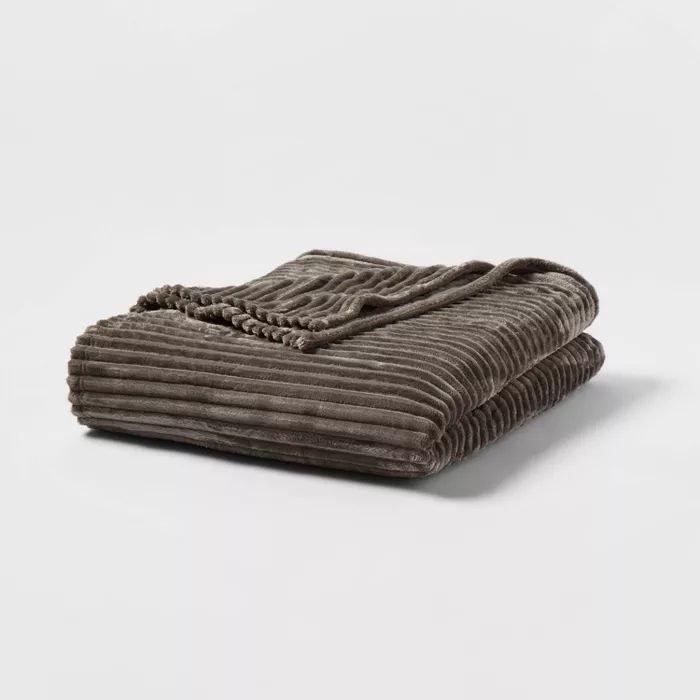 Ribbed Plush Bed Blanket - Room Essentials™ | Target