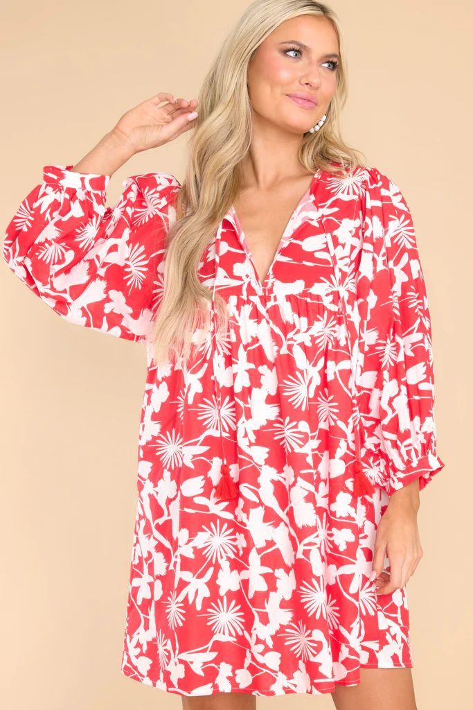 Ridiculously Gorgeous Red Print Dress | Red Dress 