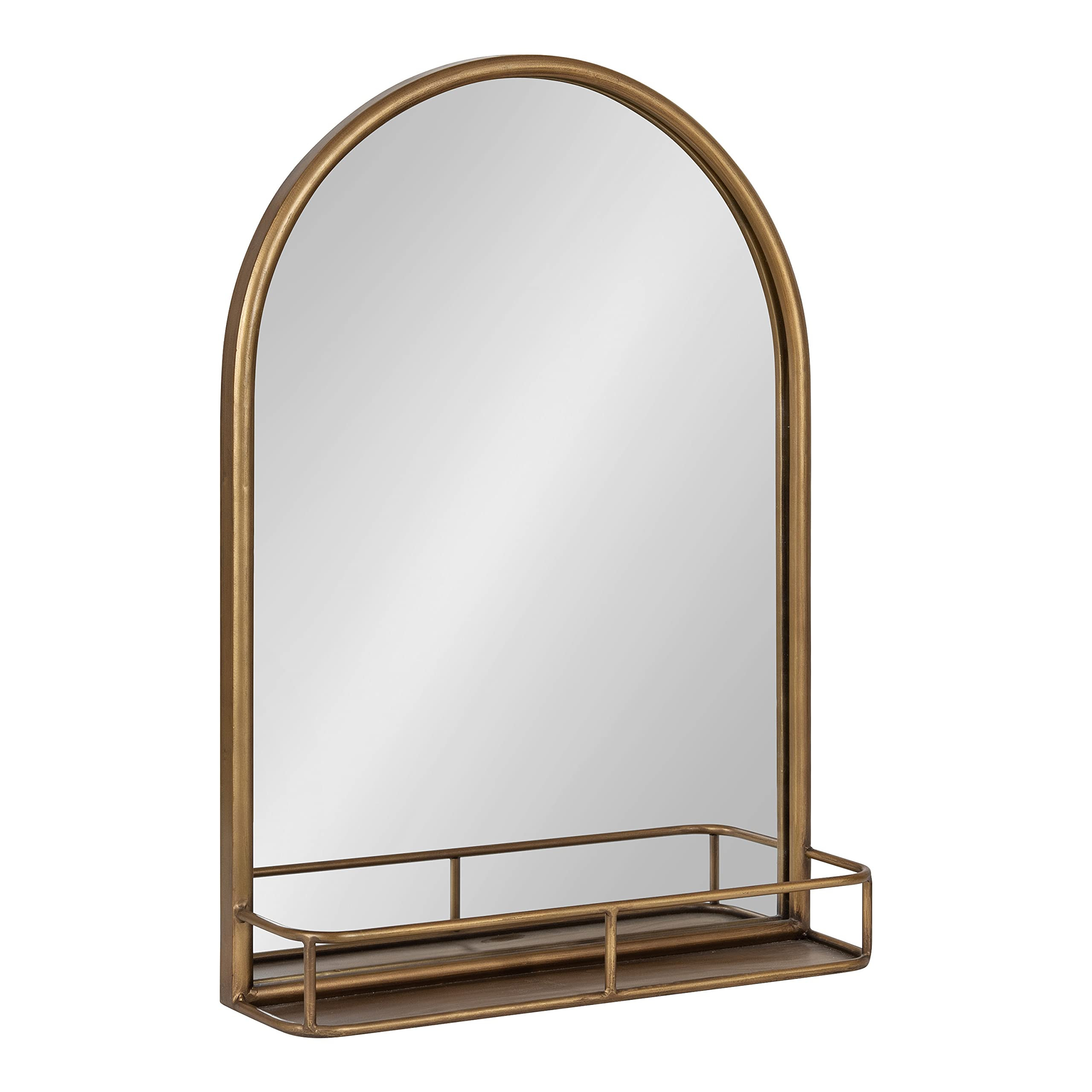 Kate and Laurel Estero Modern Arched Mirror with Shelf, 20 x 28, Gold, Transitional Arch Mirror f... | Amazon (US)