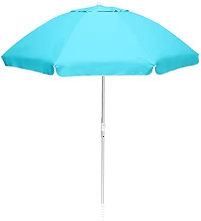 Lurasel Beach Umbrella 6.5ft UV 50+ Outdoor Portable Sunshade Umbrella with Sand Anchor,Tilt Mech... | Amazon (US)