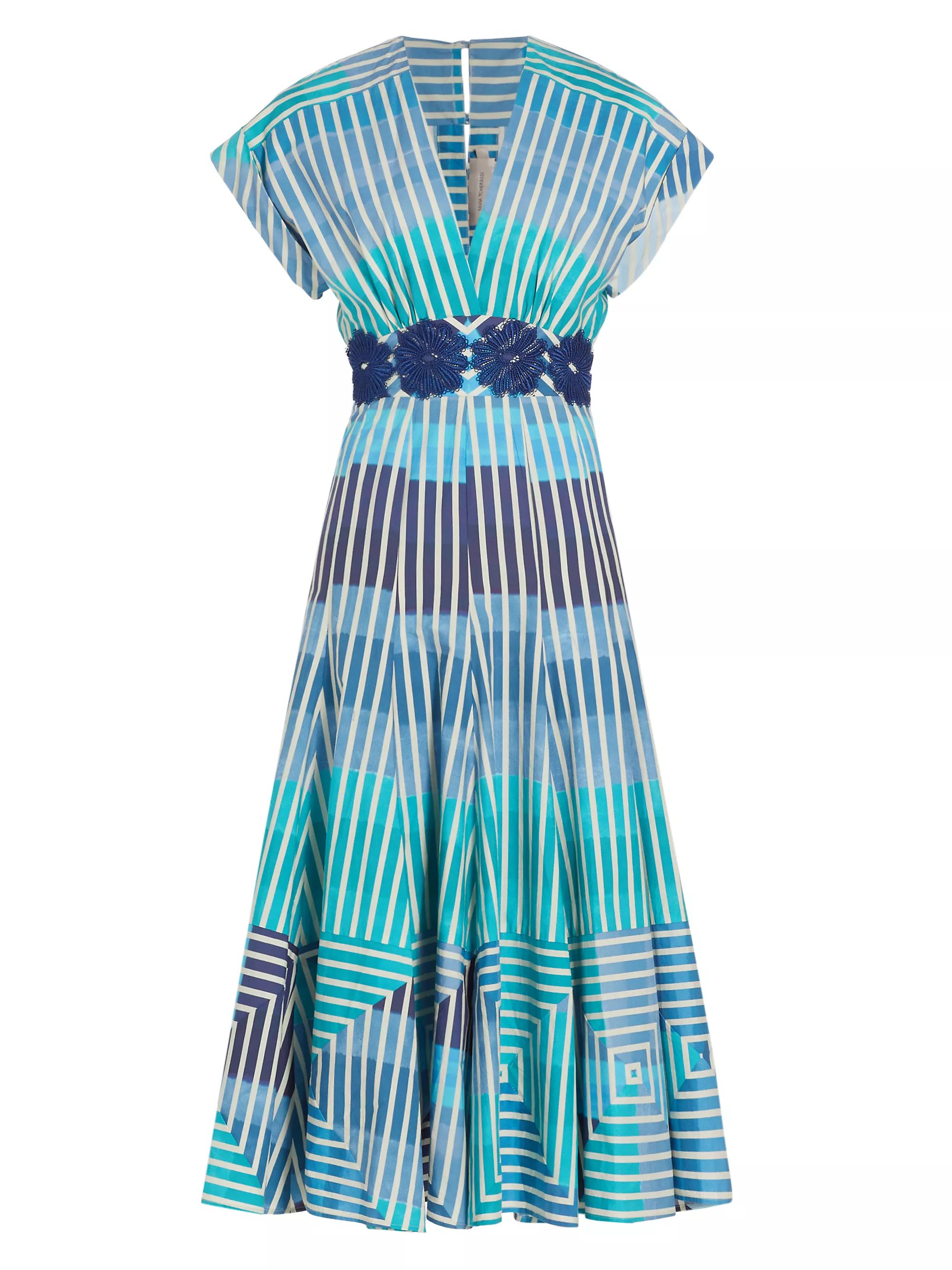 Adila Embroidered Cotton Midi-Dress | Saks Fifth Avenue