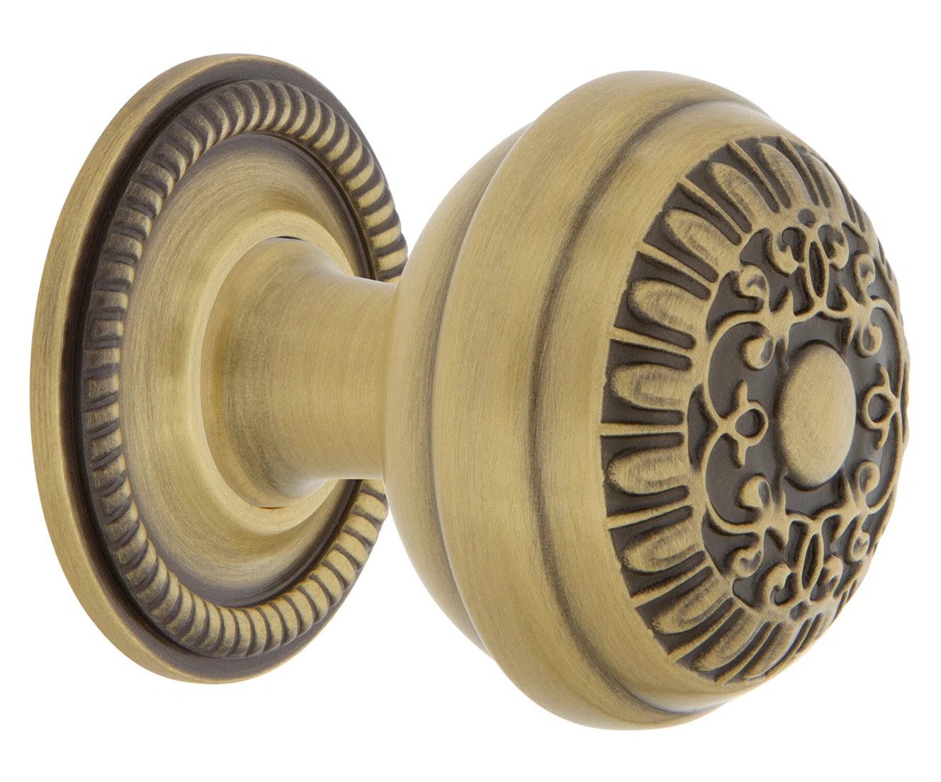 Nostalgic Warehouse Egg And Dart Brass 1 3/8" Cabinet Knob with Rope Rose & Reviews | Wayfair | Wayfair North America