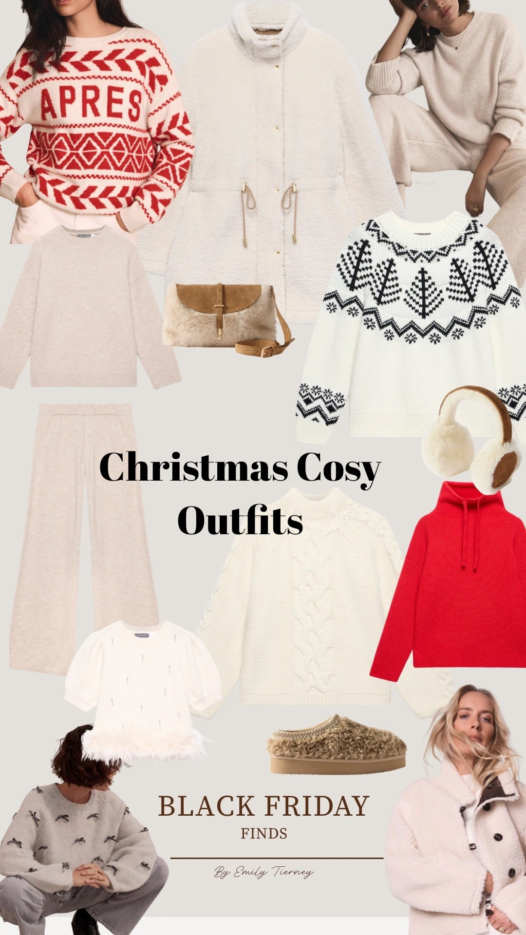 Christmas outfits, cosy knitwear, knitted co-ord, knitted joggers, Fairisle knit, apres ski, borg jacket, red jumper, cable knit sweater, fluffy slippers, Christmas Day outfit 

#LTKCyberWeek #LTKautumn #LTKuk