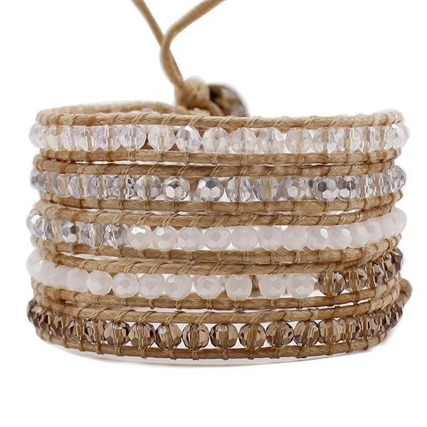 Champagne Crystals and White Jade on Natural - Vegan | Victoria Emerson