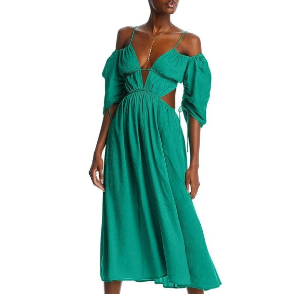 Cult Gaia Charlize Linen Blend Cut-Out Midi Dress | Poshmark