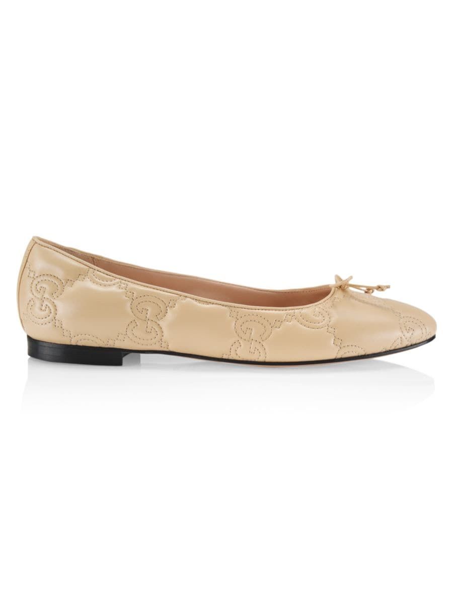 Gucci Jolie Quilted GG Leather Ballet Flats | Saks Fifth Avenue