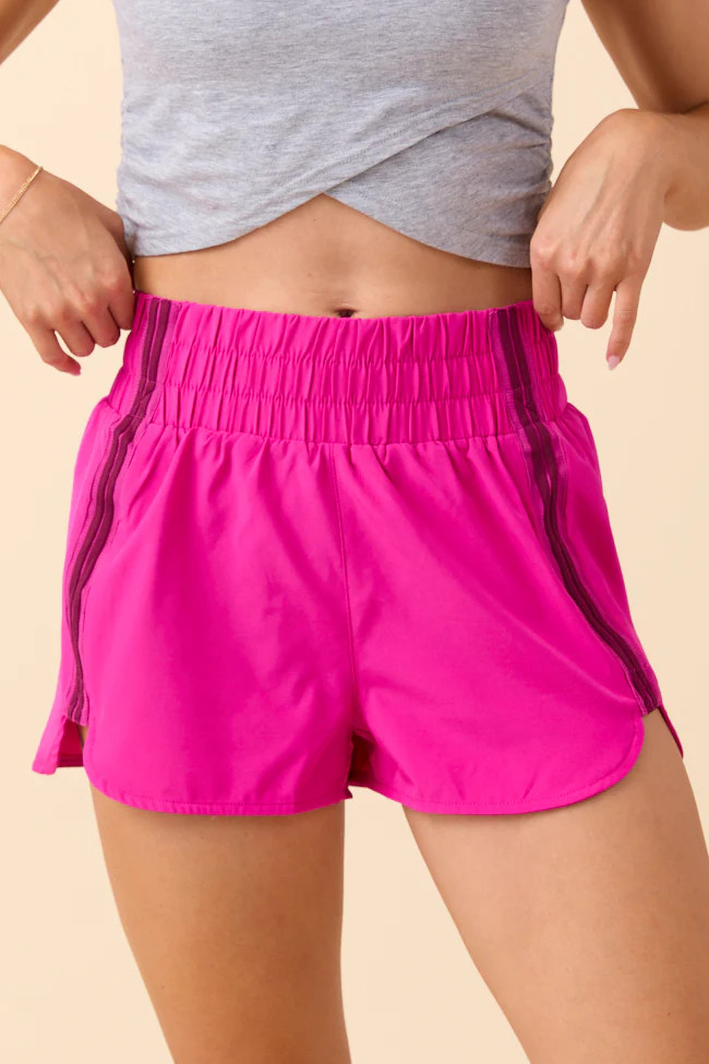Tempest Pink Striped Trim Detail Active Shorts FINAL SALE | Pink Lily