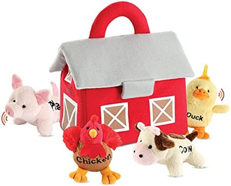 Bundaloo Plush Farm Animal Toys with Sounds - Plushie Play Set with Cute Talking Barn Animals in ... | Amazon (US)
