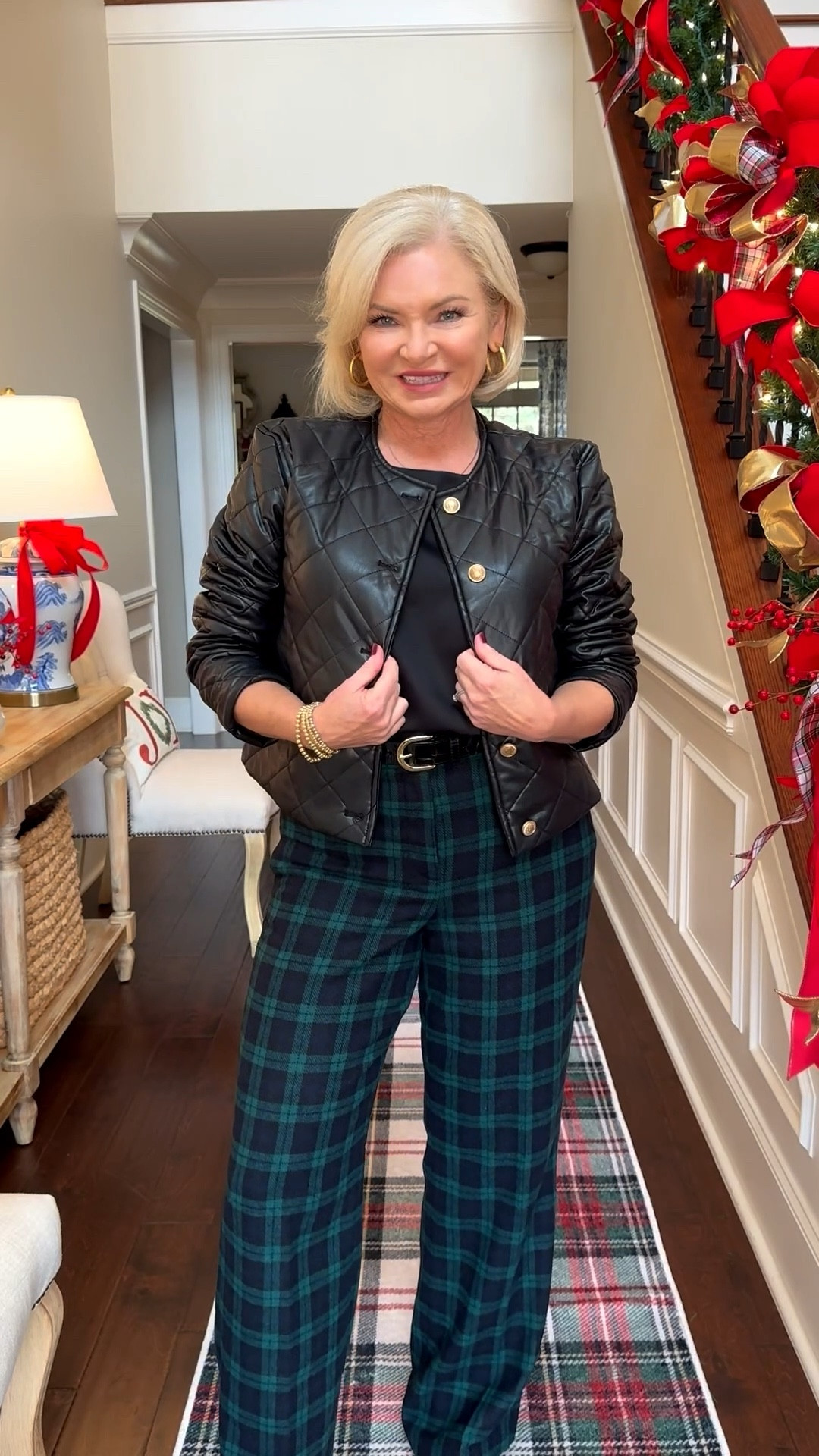 Plaid but make it edgy! Love this twist on a classic. Wearing a small in the jacket and 4 pants. 

Holiday outfit
Plaid
Leather jacket
Cropped jacket
Christmas outfit
Holiday party

Fashion over 40
Petite fashion
Midlife fashion
Gen X Style

#stylewithserena
#petitefashion
#midlifefashion
#fashionover40
#genxstyle

#LTKHoliday #LTKOver40 #LTKootd