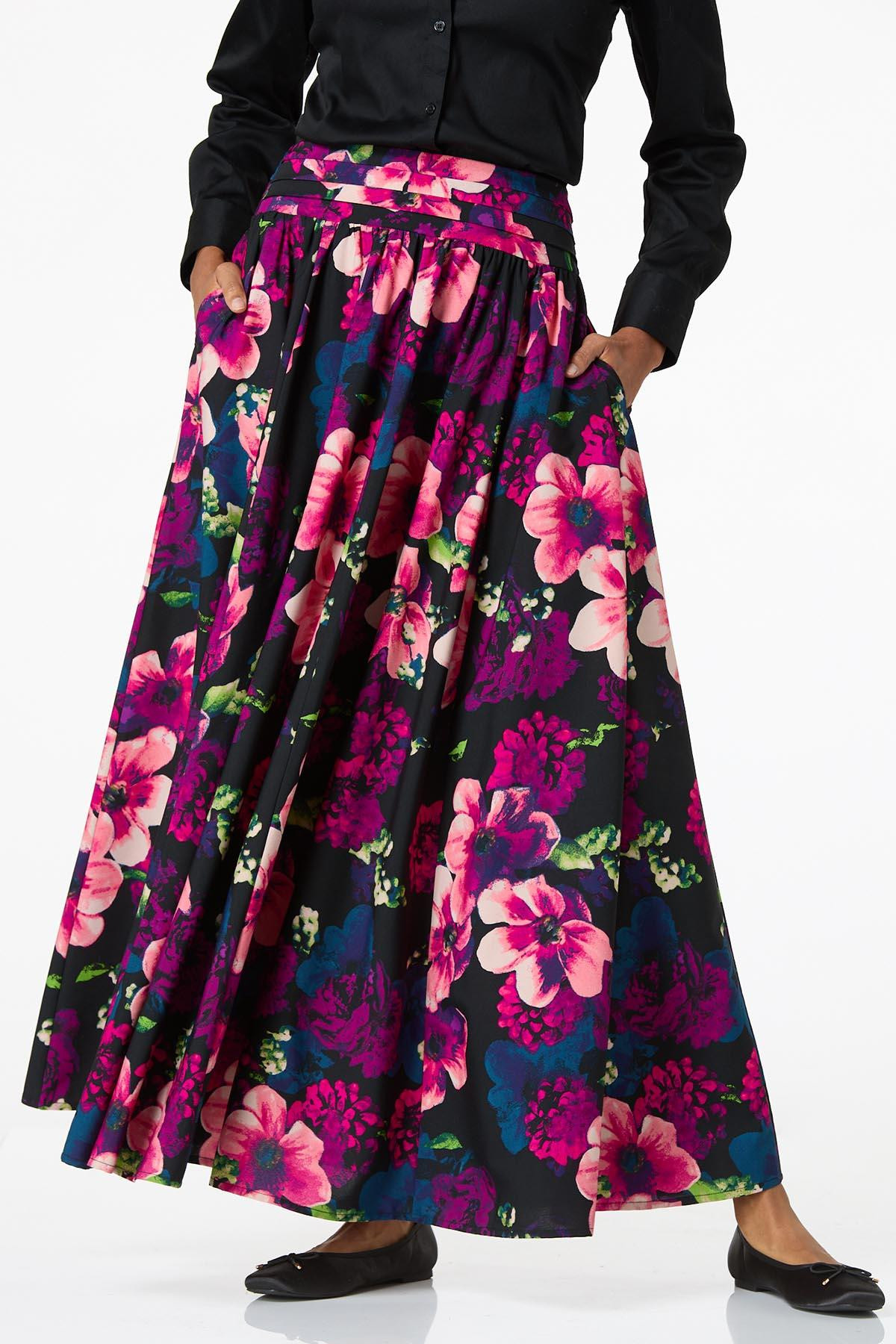Berry Floral Maxi Skirt | Cato Fashions