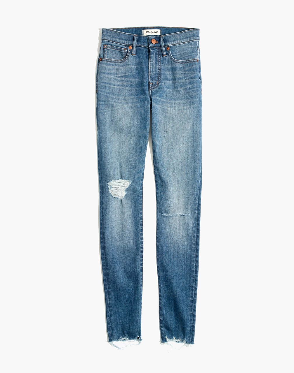 9" High-Rise Skinny Jeans in Frankie Wash: Torn-Knee Edition | Madewell