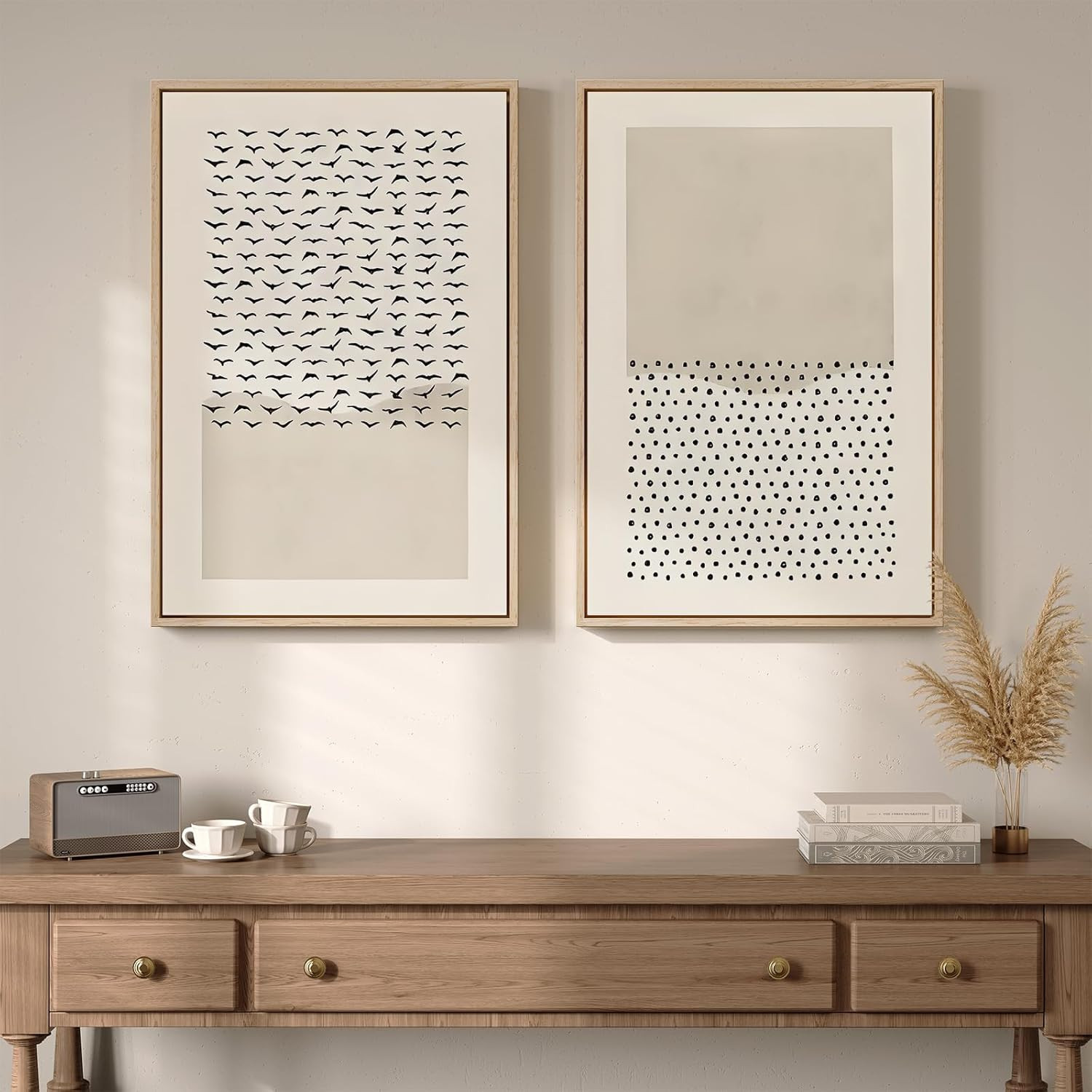 Framed Minimalist Christian Wall Art, Set of 2 Neutral Beige Biblical Prints, Abstract Artwork De... | Amazon (US)