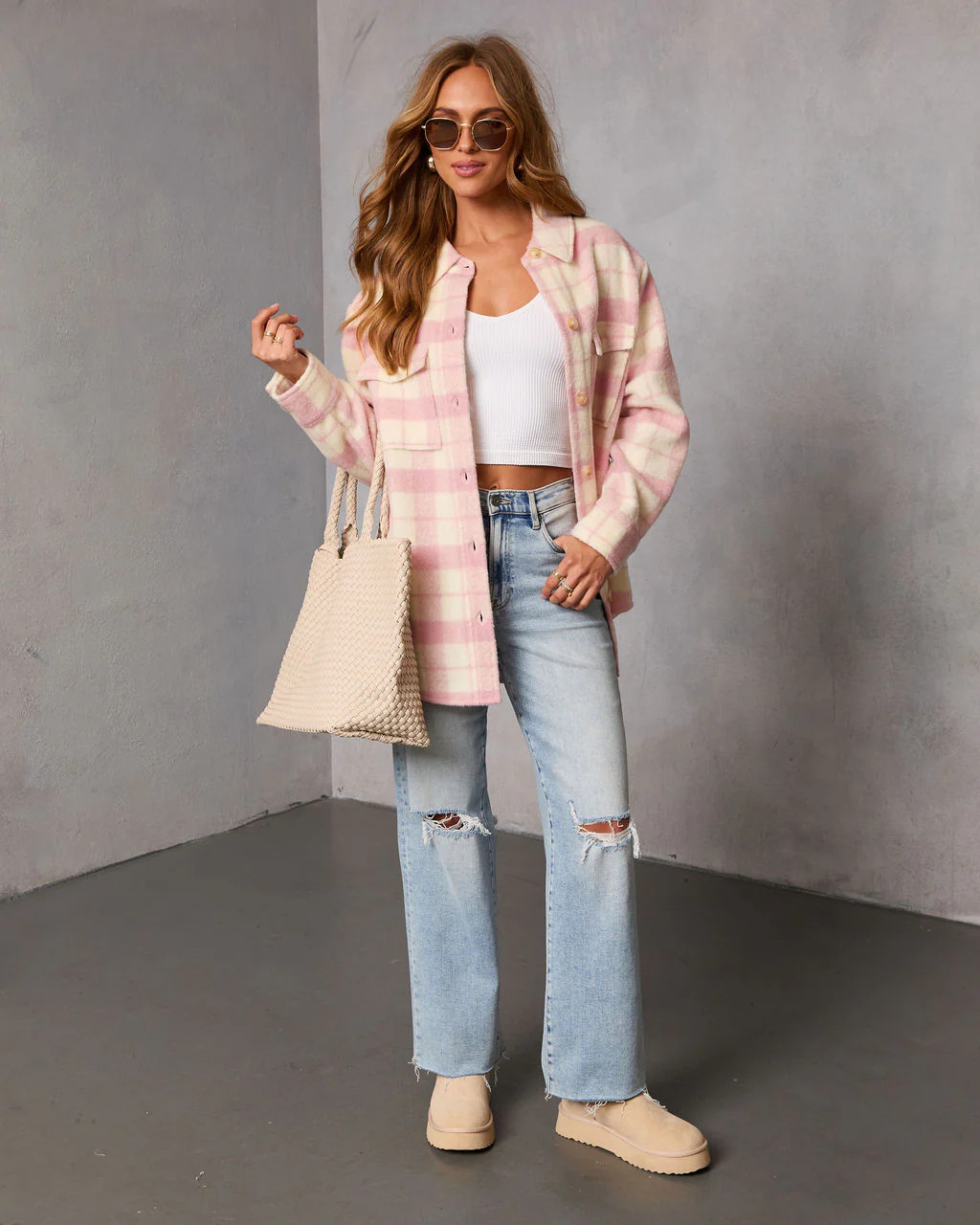 Winter Darling Plaid Button Up Shirt Jacket | VICI