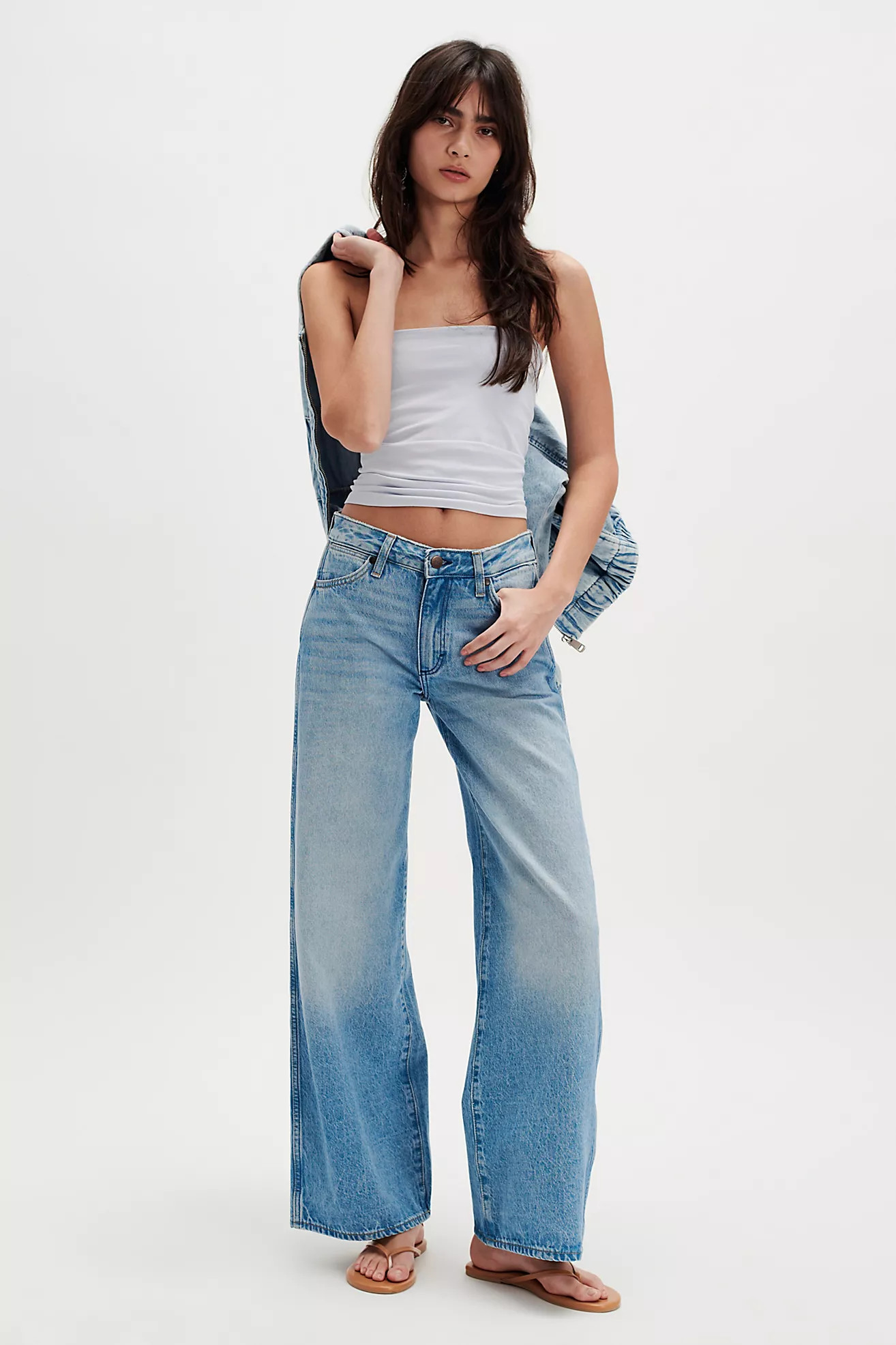 Wrangler World Wide Mid-Rise Wide-Leg Jeans | Free People (Global - UK&FR Excluded)