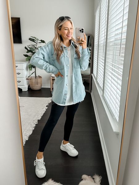 Casual OOTD

Denim Shacket- xs
Long sleeve tunic tee- small 
Leggings- xs 
Sneakers- run tts 

Target style. Amazon fashion. Everyday style. Casual style. Casual outfit. Mom outfit. Mom style.  

#LTKshoecrush #LTKSeasonal #LTKFind