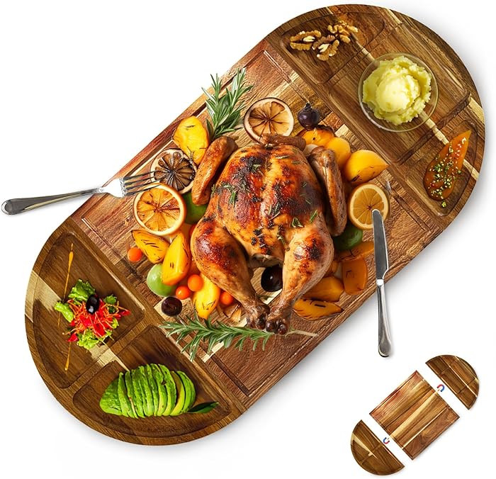 Charcuterie Board Set: 3-in-1 Magnetic Acacia Wood Cheese Board Ensemble - Unique for Mom - House... | Amazon (US)