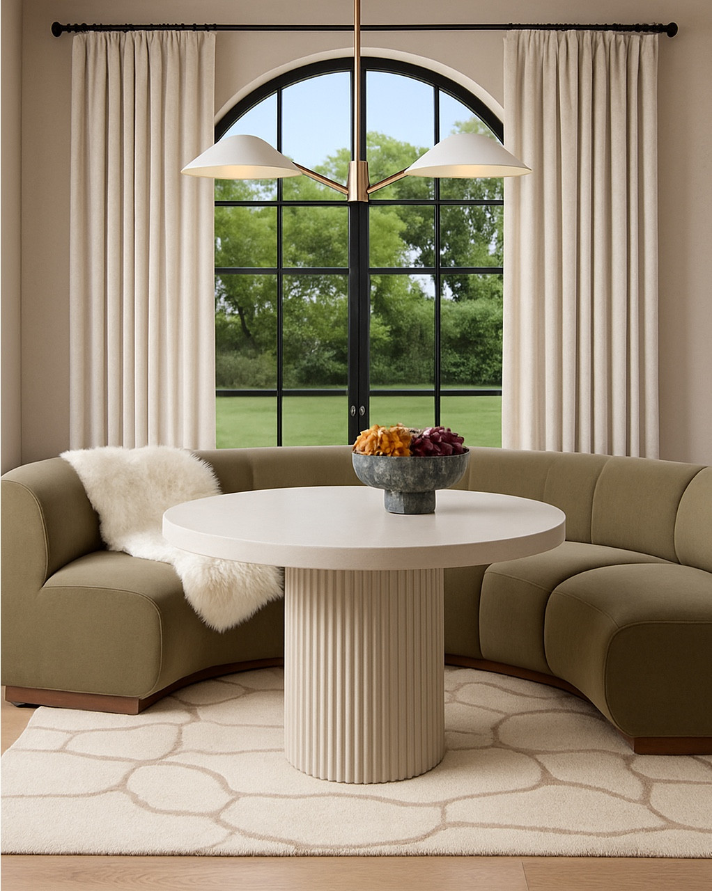 Breakfast nook right off the kitchen, but make it fancy… ✨ Love the look of a banquette and round dining table situation. 

#LTKHome