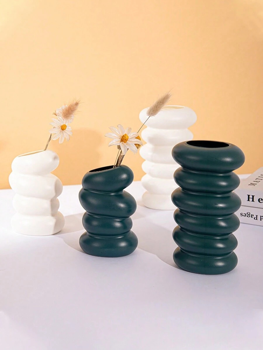 1pc Plastic Pe Flower Vase, Artificial/Fresh/Dried Flower Arrangement Pot, Suitable For Living Ro... | SHEIN