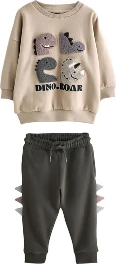 Kids' Colorblock Dinosaur Sweatshirt & Joggers Set | Nordstrom