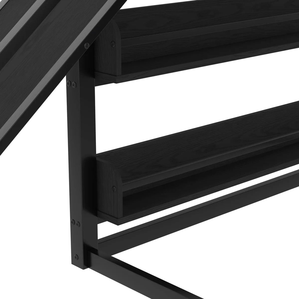 Full Size Bunk Bed With Basketball Hoop, Pull-up Rings And Climbing Wall, Bunk Bed With Slide And... | Wayfair North America