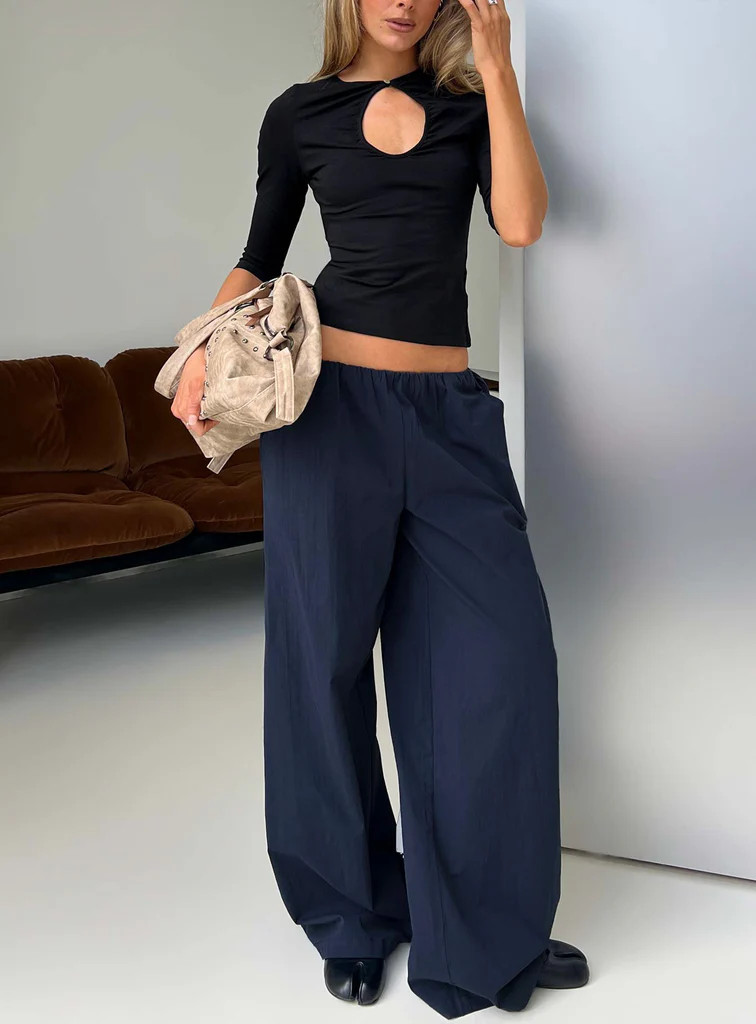 Lunea Concealed Waistband Pants Navy | Princess Polly US