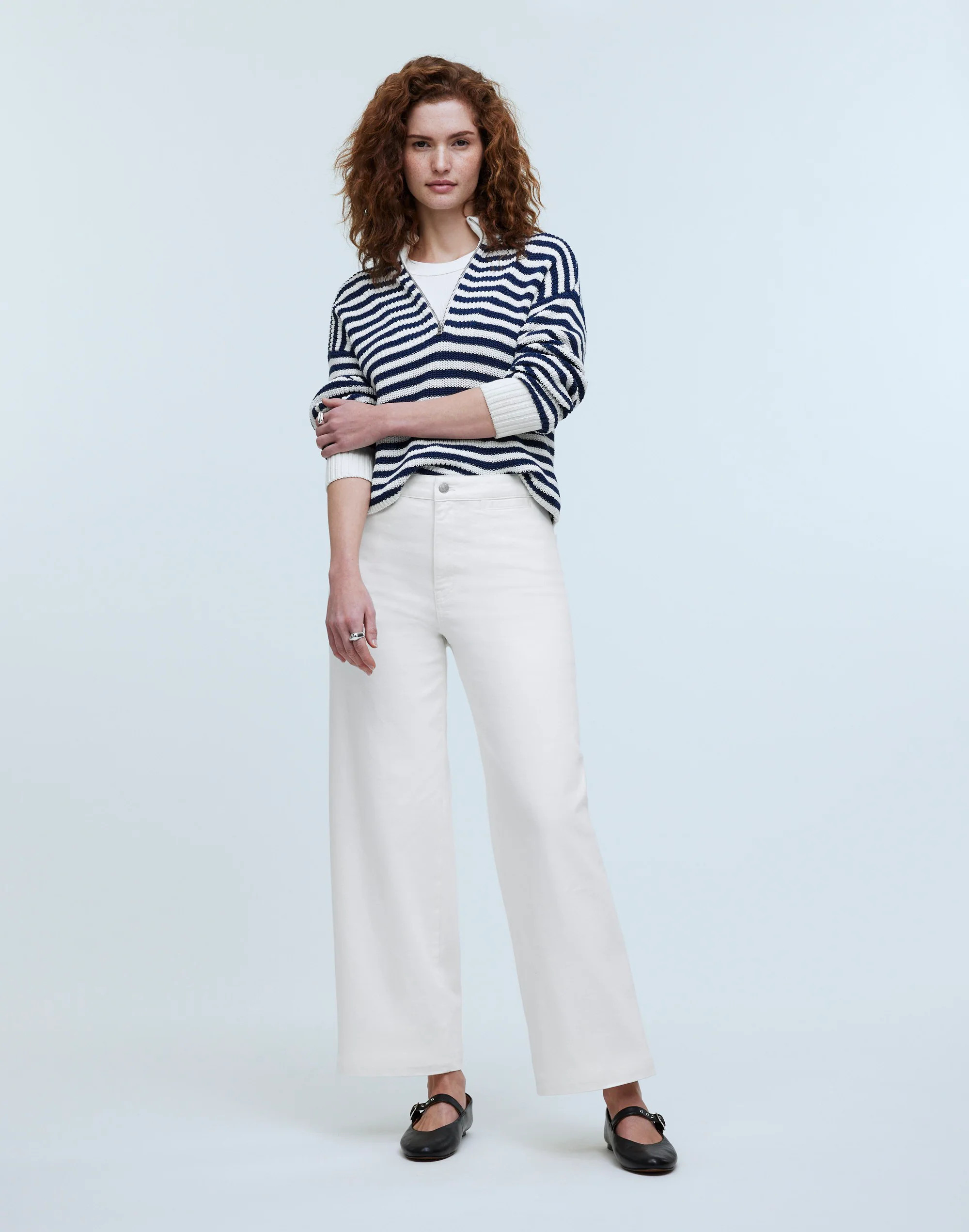 The Tall Curvy Perfect Vintage Wide-Leg Crop Jean in Tile White | Madewell