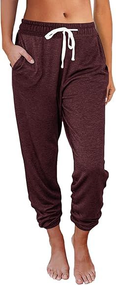 AUTOMET Baggy Sweatpants for Women with Pockets-Lounge Womens Pajams Pants-Womens Running Joggers Fa | Amazon (US)