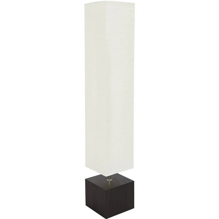 Mainstays White Rice Paper Floor Lamp with Dark Wood Base | Walmart (US)