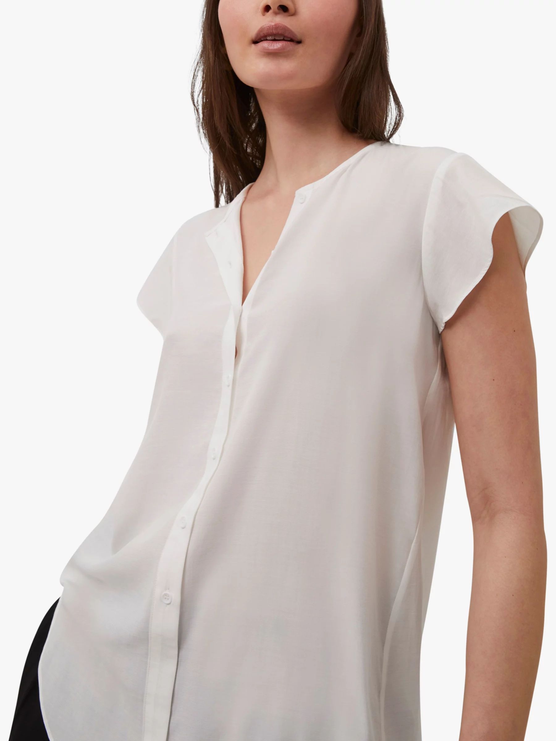 French Connection Ery Crepe Blouse, Summer White | John Lewis (UK)