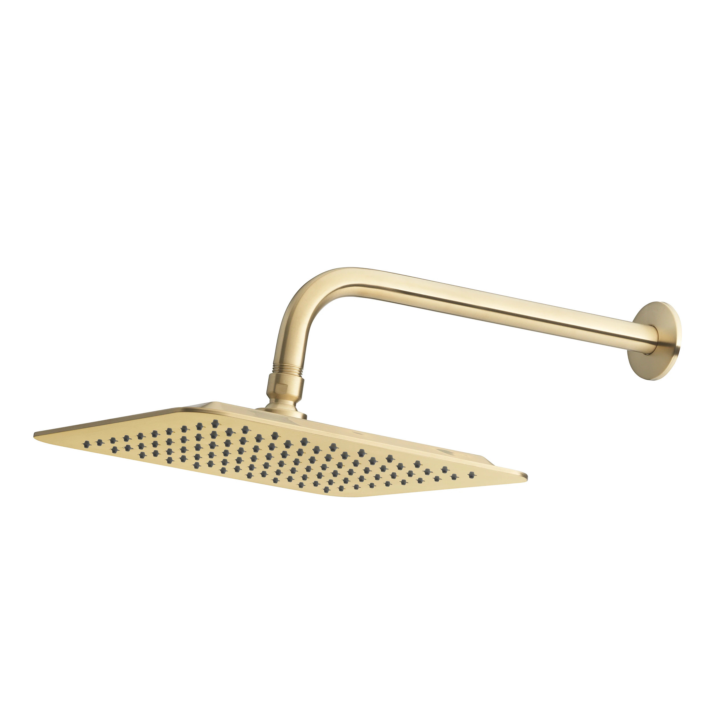 allen + roth Reign Brushed Gold 10-in Square Fixed Rain Shower Head 1.8-GPM (6.8-LPM) Rubber | 3073-05118-ARBG | Lowe's