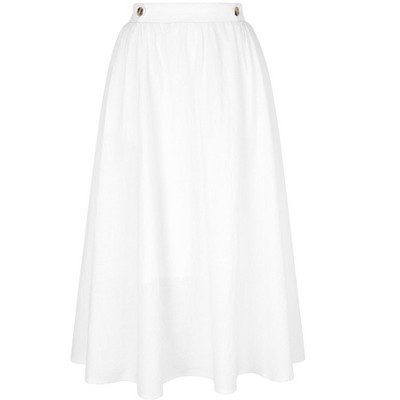 INSPIRE CHIC Women's Elastic Waist A Line Midi Skirts Small White | Target