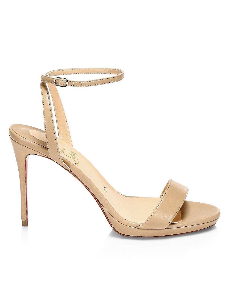 Christian Louboutin Women's Loubi Queen Leather Ankle-Strap Sandals - Nude - Size 42 (12) | Saks Fifth Avenue