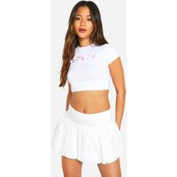 Womens Cotton Puffball Mini Skirt - White - 14 | NastyGal UK