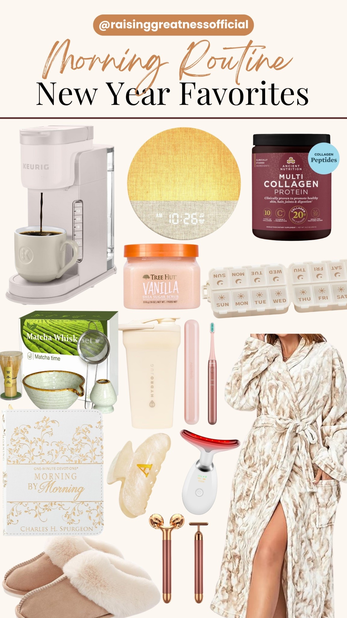 ✨ Start your mornings with intention and ease. These New Year favorites will help you reset, refresh, and create a routine that actually sticks. From cozy essentials to wellness boosters, it’s all about supporting your best year yet. 🌅✨

#MorningRoutine #NewYearReset #WellnessEssentials #HealthyHabits #AmazonFinds #MorningMotivation #SelfCareDaily #NewYearNewYou #RoutineReset #WellnessJourney

#LTKGiftGuide #LTKdayinmylife #LTKselfcare