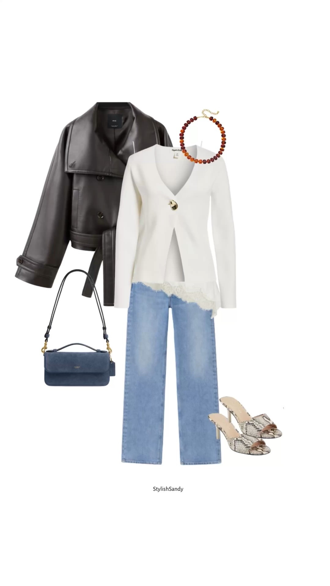 Outfit Inspo - wear your clothes often. Here’s another outfit idea using items from
 the Feb N6 Drop. 

Faux Leather jacket
One-button sweater -tts
Asymmetric camisole. Roomy tts.
Shoulder / top handle bag 
Wide leg (straight Jeans) fit tts. Fitted through the hips and straight, not fitted, in the legs. 

Cute necklace to add interest and make it your own. 


#LTKSeasonal #LTKOver40 #LTKootd