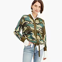 Knit bomber sweater in camo | J. Crew US
