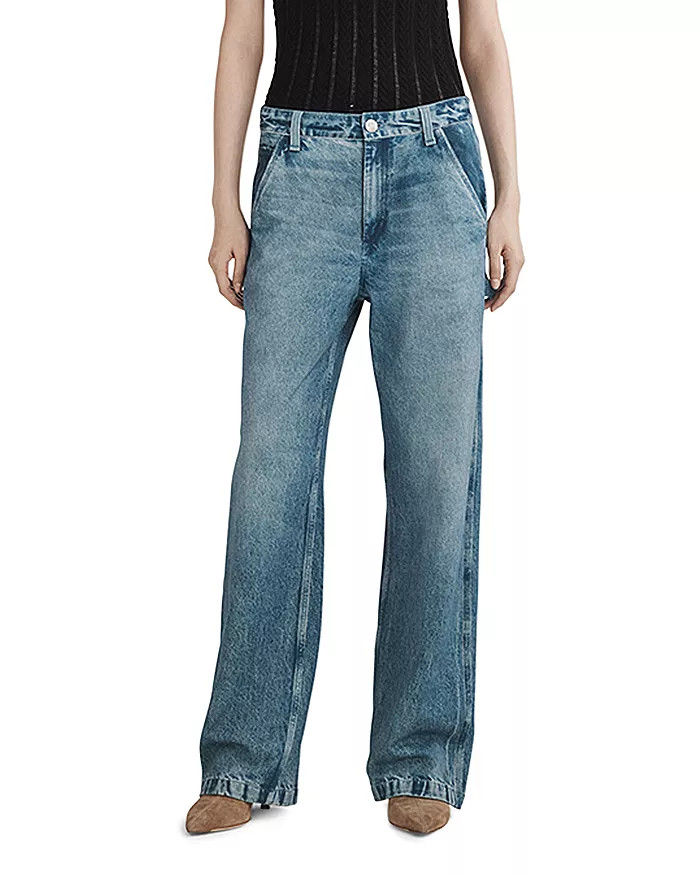Miramar Sid Cotton High Rise Straight Carpenter Jeans in Floral | Bloomingdale's (US)