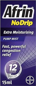 Afrin No Drip Extra Moisturizing 12 Hour Nasal Congestion Relief Pump Mist - 15 mL | Amazon (US)