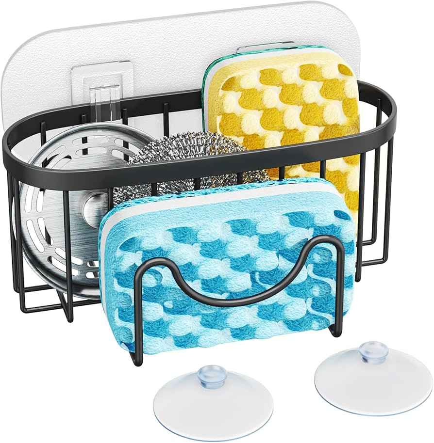 HapiRm 2 in 1 Spülbecken Organizer, Schwammhalter Küche Edelstahl,Schwammhalter Mit 2 Klebstoff... | Amazon (DE)