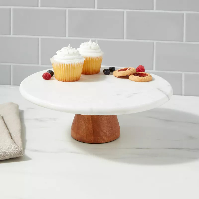Marble and Wood Cake Stand - Threshold™ | Target