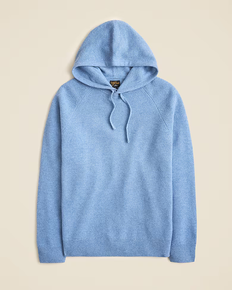 Cashmere waffle hooded sweater | J. Crew US