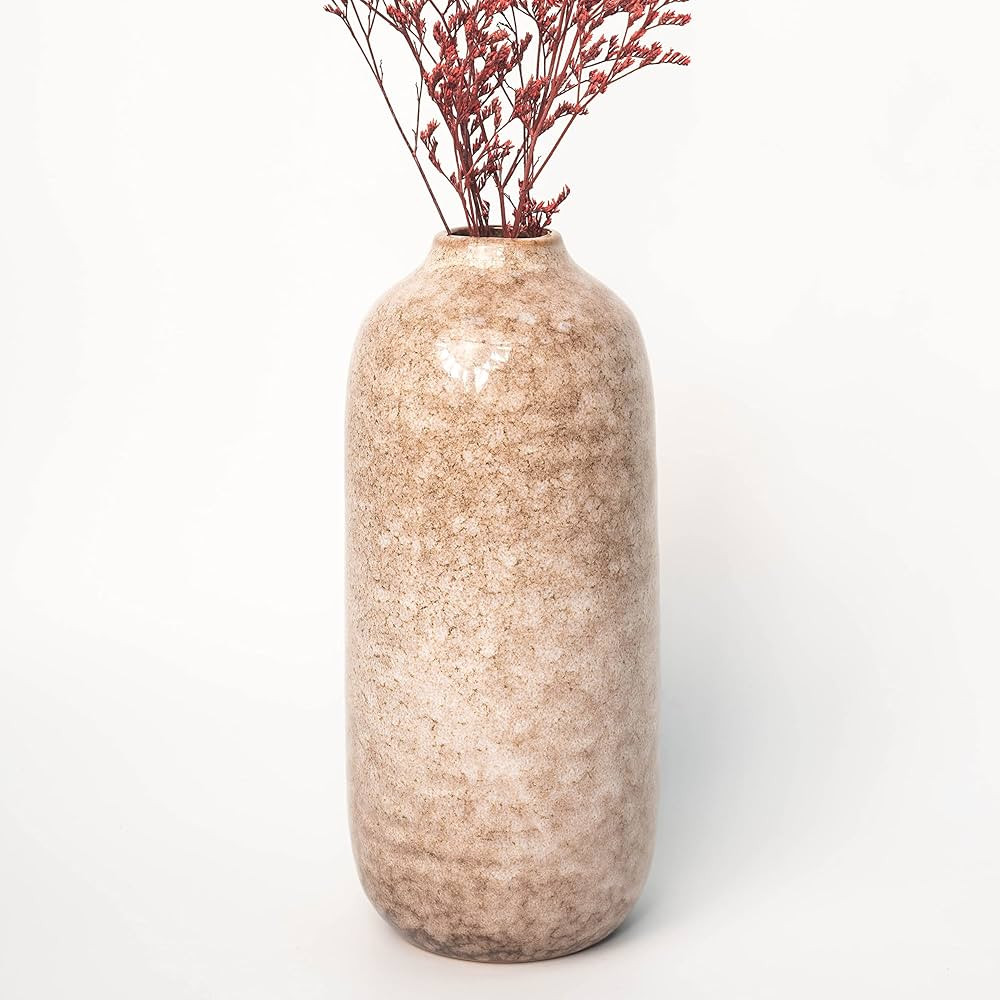 Kendiis Ceramic Modern Vase, Decorative Brown Flower Vases for Pampas Grass, Home Decor, Mantel, ... | Amazon (US)