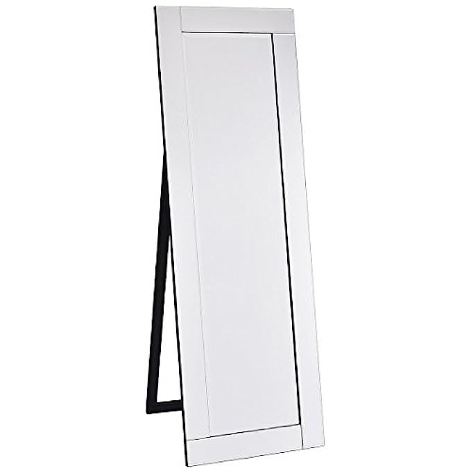 Giantex Full Length Dressing Mirror Wooden Frame Home Bedroom Floor Free Standing Mirror Silver | Amazon (US)
