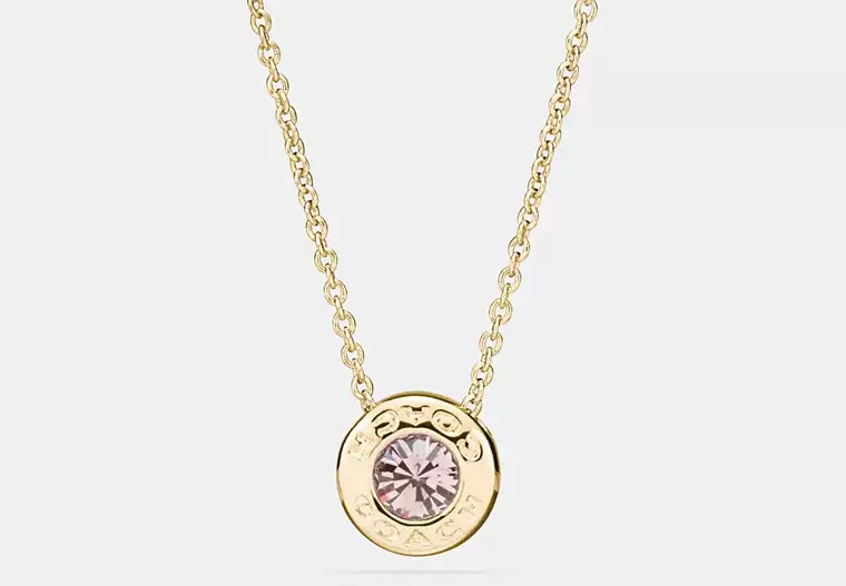 Open Circle Stone Necklace | Coach Outlet US