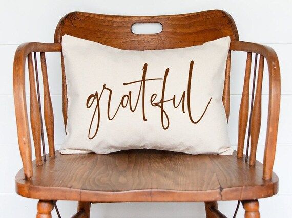 Grateful Pillow | Perfect Fall Gift | 2nd Anniversary Gift | Custom Throw Pillow | Etsy (US)